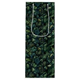 Sacola Para Vinho Tropical Monstera Botanical Green Jungle 