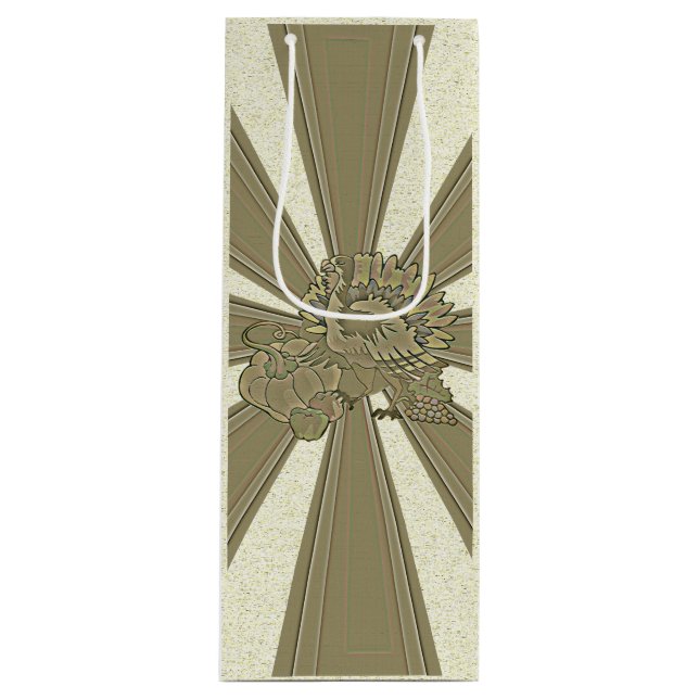 Sacola Para Vinho Turquia no Dia de Ação de Graças - (Frente)