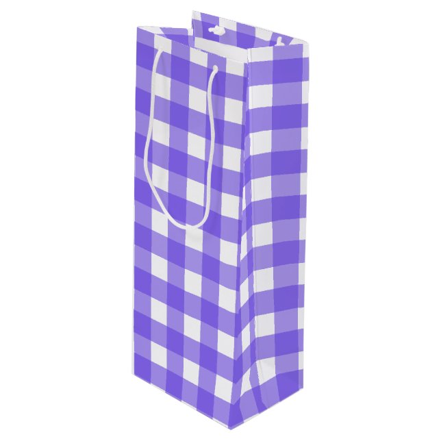 Sacola Para Vinho Turwinkle e gingham branco (Frente inclinada)