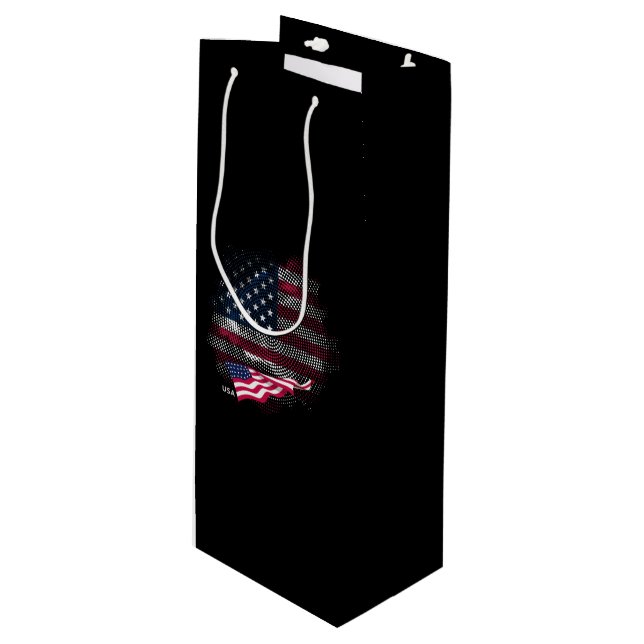 Sacola Para Vinho USA flag (Frente inclinada)