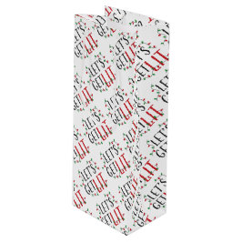 Sacola Para Vinho Vamos acende tipografia e luzes de Natal