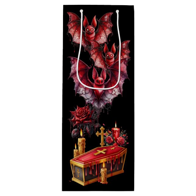 Sacola Para Vinho Vampire Bats (Frente)