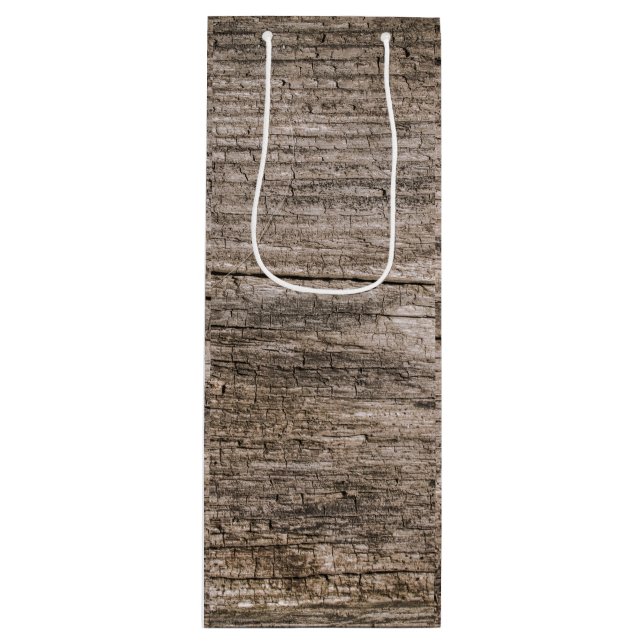 Sacola Para Vinho Velhas tábuas de madeira (Frente)