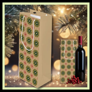 Sacola Para Vinho Velho Pine Vermelho de Pinho Verde no Natal