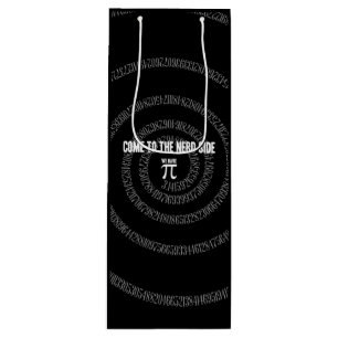 Sacola Para Vinho Venha ao lado do Nerd para Pi em preto
