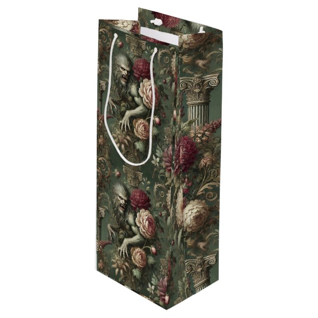 Sacola Para Vinho Verdante Lycantrópico - Design oral gótico (Frente inclinada)