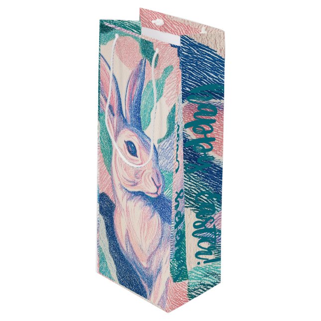Sacola Para Vinho VERNAL Illustrated Easter Treat Gift Bag (Frente inclinada)