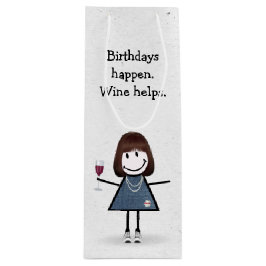 Sacola Para Vinho Vestido de aniversário Garota com vinho tinto ganh