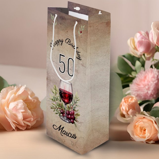Sacola Para Vinho Vidro Vidro Vidro Azeitolor 50º Aniversário (Criador carregado)