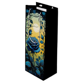 Sacola Para Vinho Vinhas Rosa azuis 2