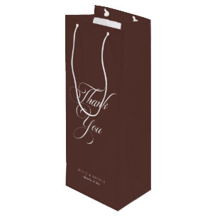 Sacola Para Vinho Vinho de Boas-Vindas de Casamento Marrom Marfim Cl