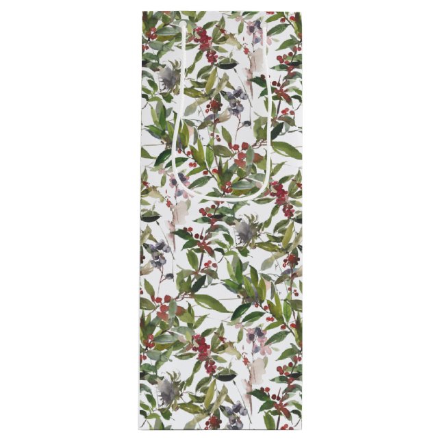 Sacola Para Vinho Vinho de Natal Rustic Winter Berries (Frente)