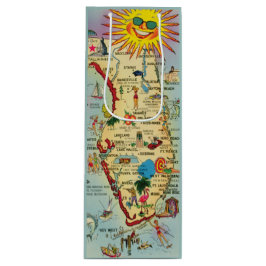 Sacola Para Vinho Vintage Florida Map Wine Bag