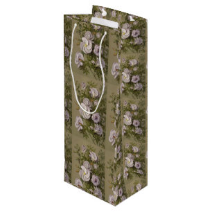 Sacola Para Vinho Vintage Lilac Hibiscus Floral