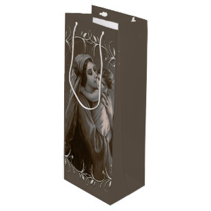 Sacola Para Vinho Vintage Madonna e Child com Silver Frame