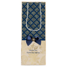 Vintage Marinho Dourado Damask Consulte Obrigado c