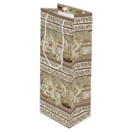 Sacola Para Vinho Vintage Peach Tea & Rosa Wine Gift Bag