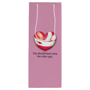 Sacola Para Vinho "Você deveria ter visto a outra cara" Coração Queb