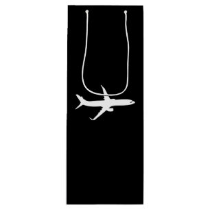 Sacola Para Vinho Voo de Silhueta Branca de JetLiner