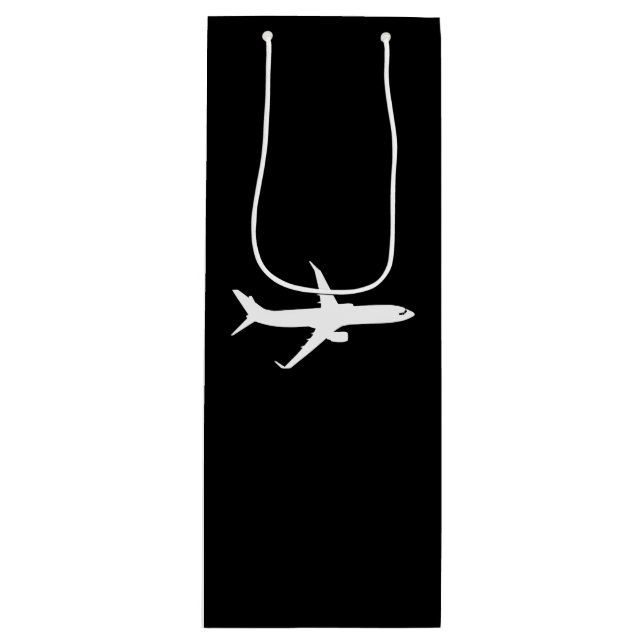 Sacola Para Vinho Voo de Silhueta Branca de JetLiner (Frente)