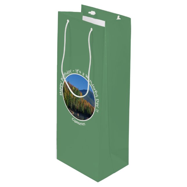 Sacola Para Vinho Whiteface Mountain, Adirondack Autumn Party Items (Frente inclinada)