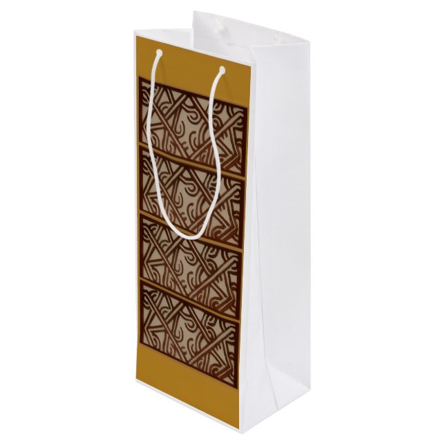 Sacola Para Vinho Wine Bag with unique Gold Art (Verso inclinado)