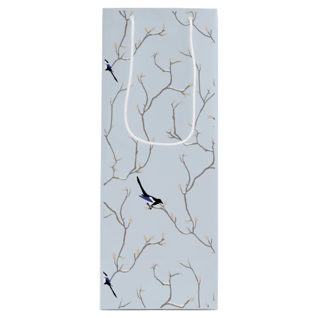 Sacola Para Vinho Winter Birds (Frente)