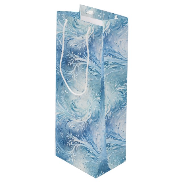 Sacola Para Vinho Winter Wonderland Blue Frosty (Frente inclinada)