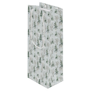Sacola Para Vinho Wintry Wonderland 2 Saco de Presente de Natal