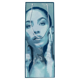 Sacola Para Vinho "Woman in Blue" Premium Canvas