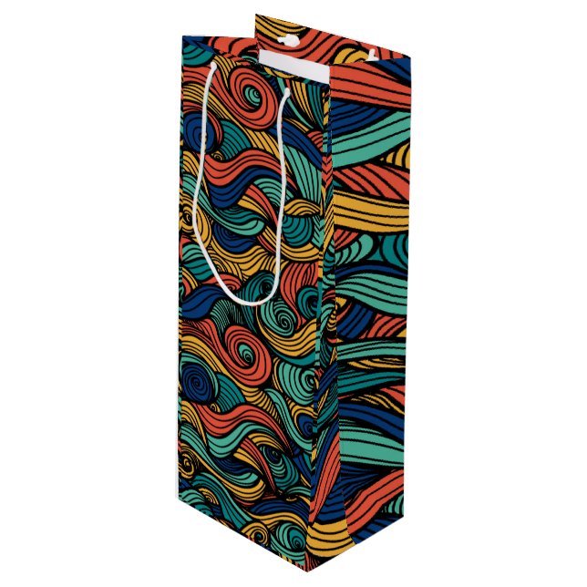 Sacola Para Vinho Wool Topped paisley (Frente inclinada)