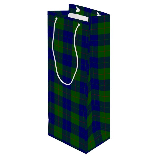Sacola Para Vinho Xadrez azul-tartan-de-clã-barro (Verso inclinado)