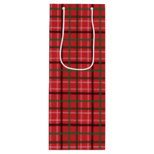 Sacola Para Vinho Xadrez de Natal