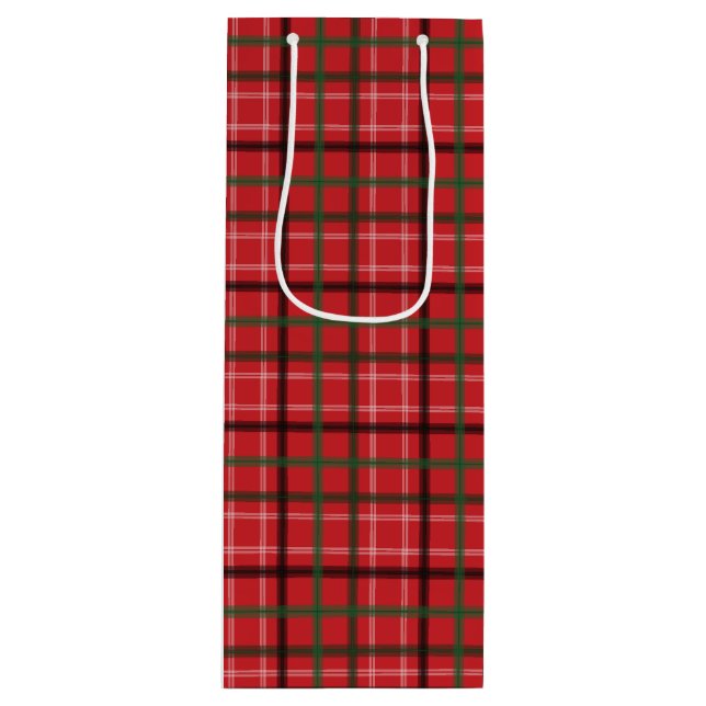 Sacola Para Vinho Xadrez de Natal (Frente)