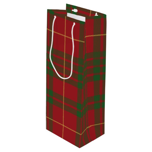 Sacola Para Vinho Xadrez de Natal Tartan Clan MacTavish Verificação  (Frente inclinada)