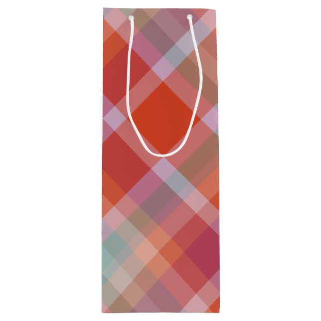 Sacola Para Vinho Xadrez de Winterberry (Frente)