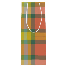 Sacola Para Vinho Xadrez melão