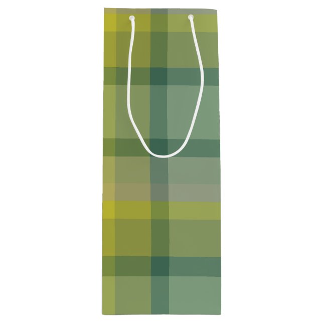 Sacola Para Vinho Xadrez menta (Frente)