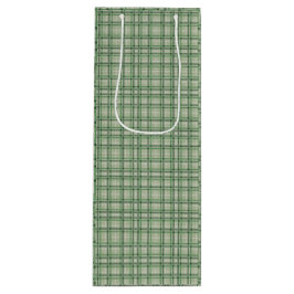 Sacola Para Vinho Xadrez verde da floresta