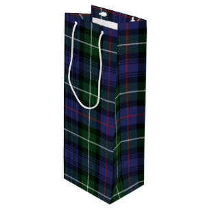 Sacola Para Vinho Xadrez Verde Roxo do Natal Tartan Clan MacKenzie