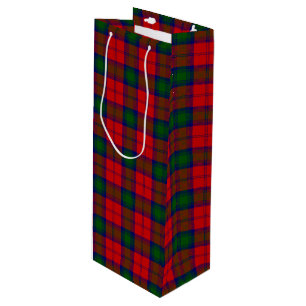 Sacola Para Vinho Xadrez verde-vermelha Lindsay tartan
