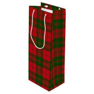 Sacola Para Vinho Xadrez Vermelha de Tartan Clan Drummond