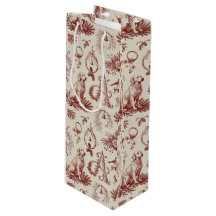 Xmas Dog Letter A Golden Retriever Wine Bag