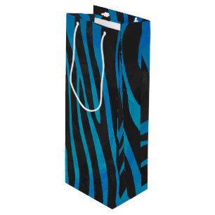 Sacola Para Vinho Zebra Black e Blue Impressão