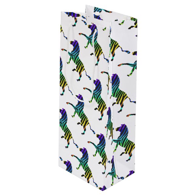 Sacola Para Vinho Zebra Black e Rainbow Silhouette (Frente inclinada)