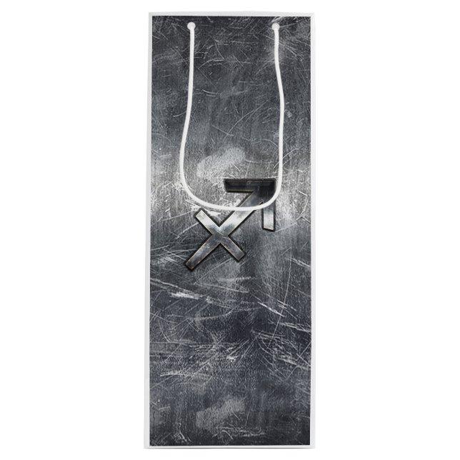 Sacola Para Vinho Zodiac Sagitário Em Aço Vestido (Frente)