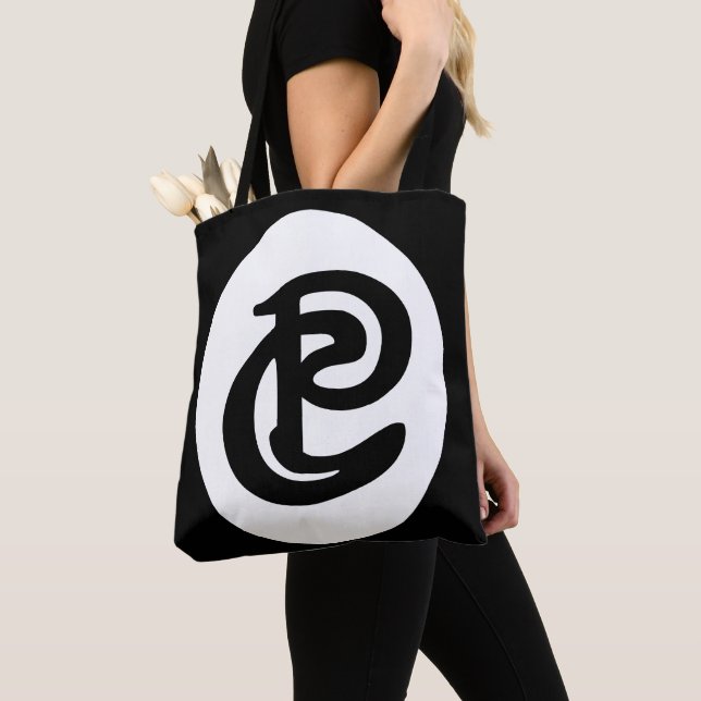 Sacola Tote com Logo Preto da Palette & Chisel (Close Up)