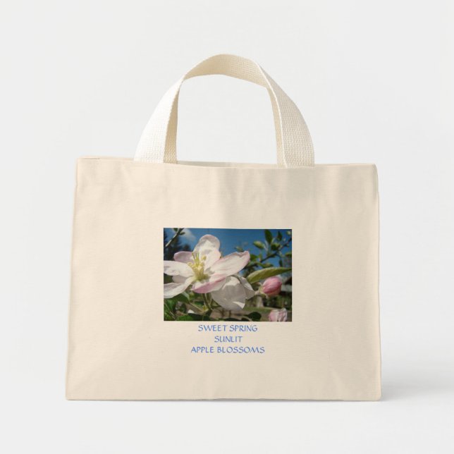 SACOLA TOTE DE FLORES DE MACIEIRA DE LONA BOLSAS D (Frente)