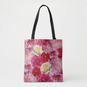 sacola tote muitas rosas
