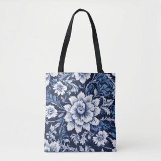sacola tote sinfonia em flor de cobalto